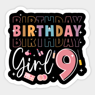 Personalized Make up 9th Birthday Beauty slip over Birthday Girl Gift Make Up Girl Tee Sticker